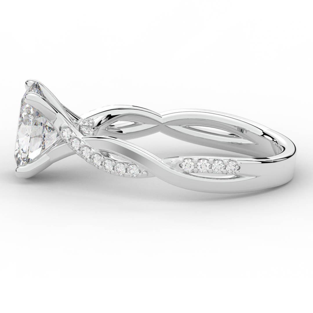 1.70CT.TW OVAL LAB DIAMOND TWIST BAND ENGAGEMENT RING - Nazarelle