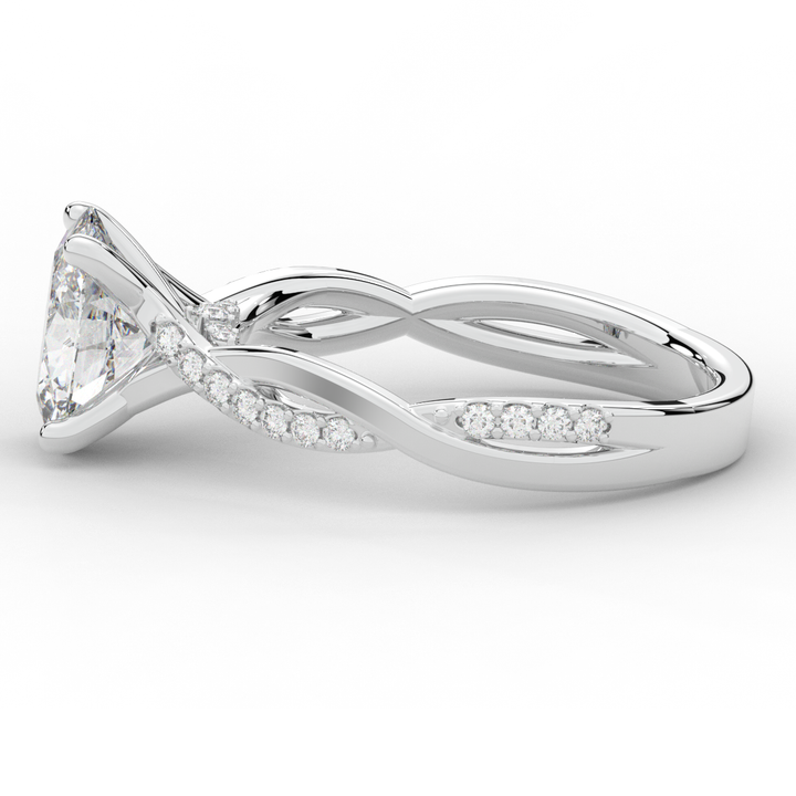 1.70CT.TW OVAL LAB DIAMOND TWIST BAND ENGAGEMENT RING - Nazarelle