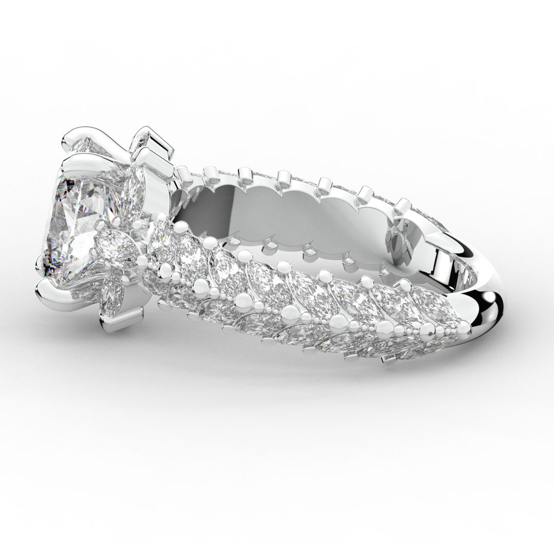 3.10CT.TW OVAL LAB DIAMOND HALO ENGAGEMENT RING - Nazarelle