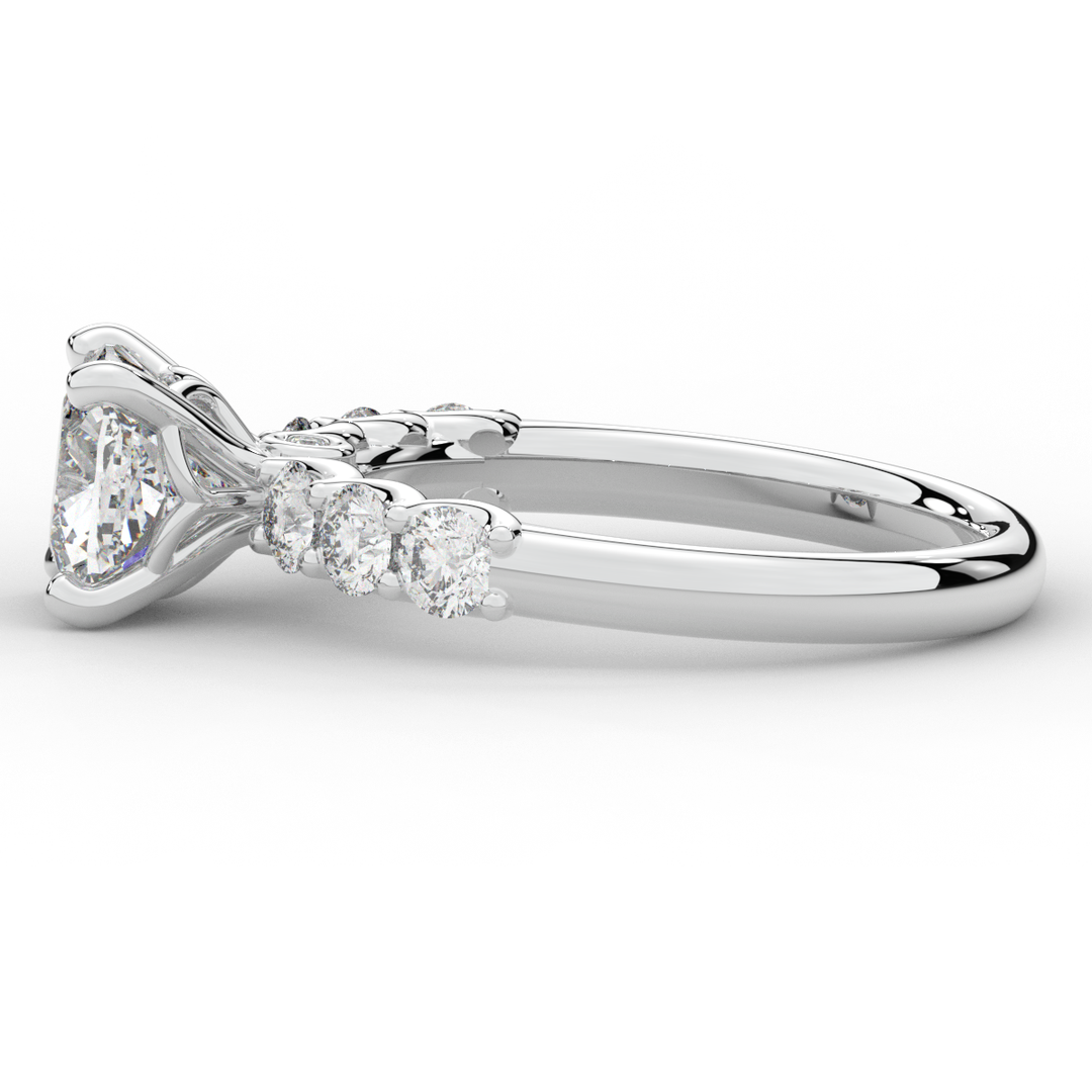 2.60CT.TW CUSHION LAB DIAMOND SOLITAIRE ENGAGEMENT RING - Nazarelle