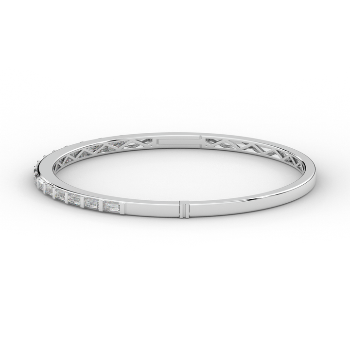 1.50CT.TW BAGUETTE LAB DIAMOND SHARED PRONG BANGLE - Nazarelle