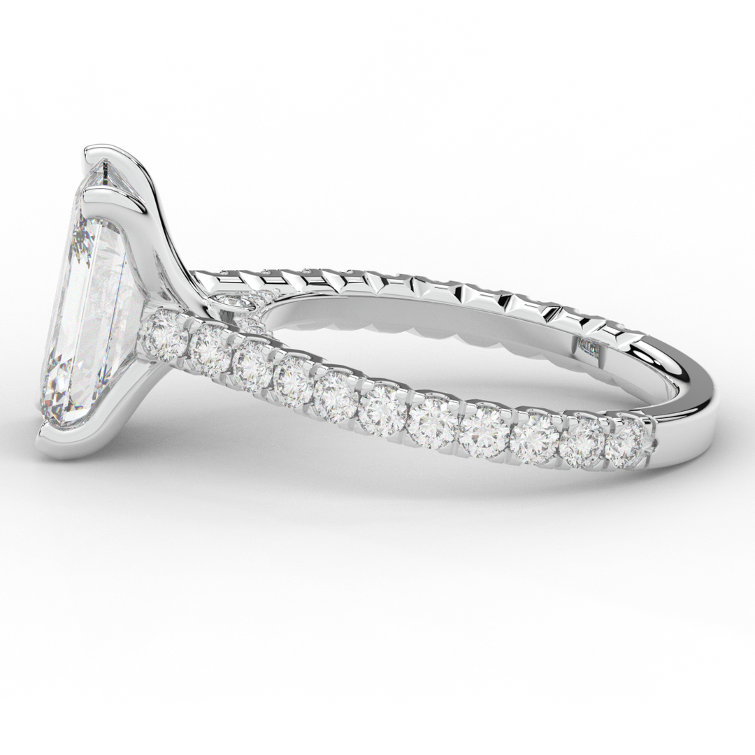 4.25CT.TW EMERALD CUT LAB DIAMOND SOLITAIRE ENGAGEMENT RING - Nazarelle