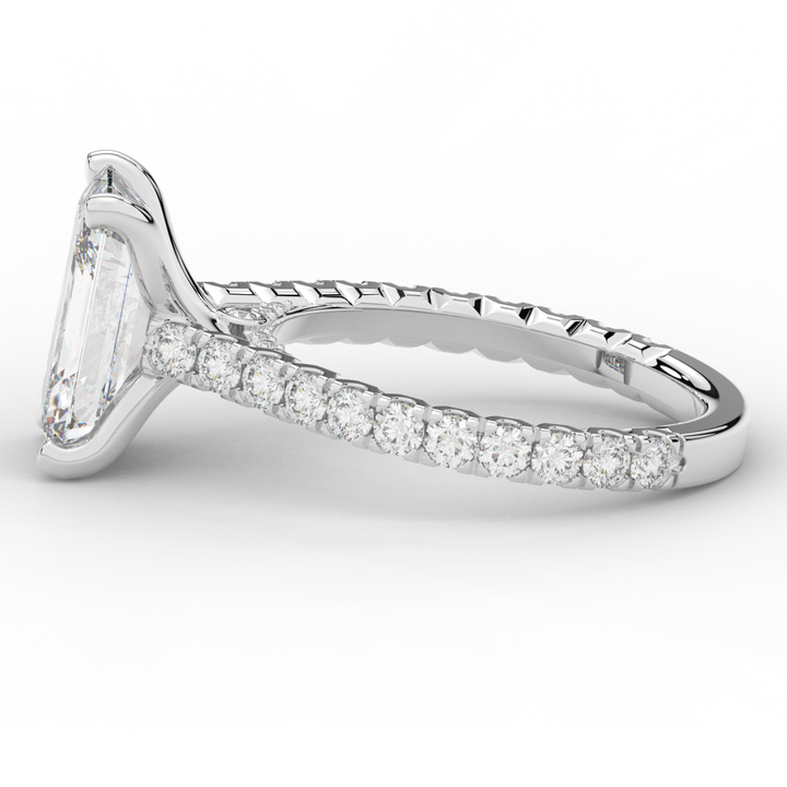 4.25CT.TW EMERALD CUT LAB DIAMOND SOLITAIRE ENGAGEMENT RING - Nazarelle