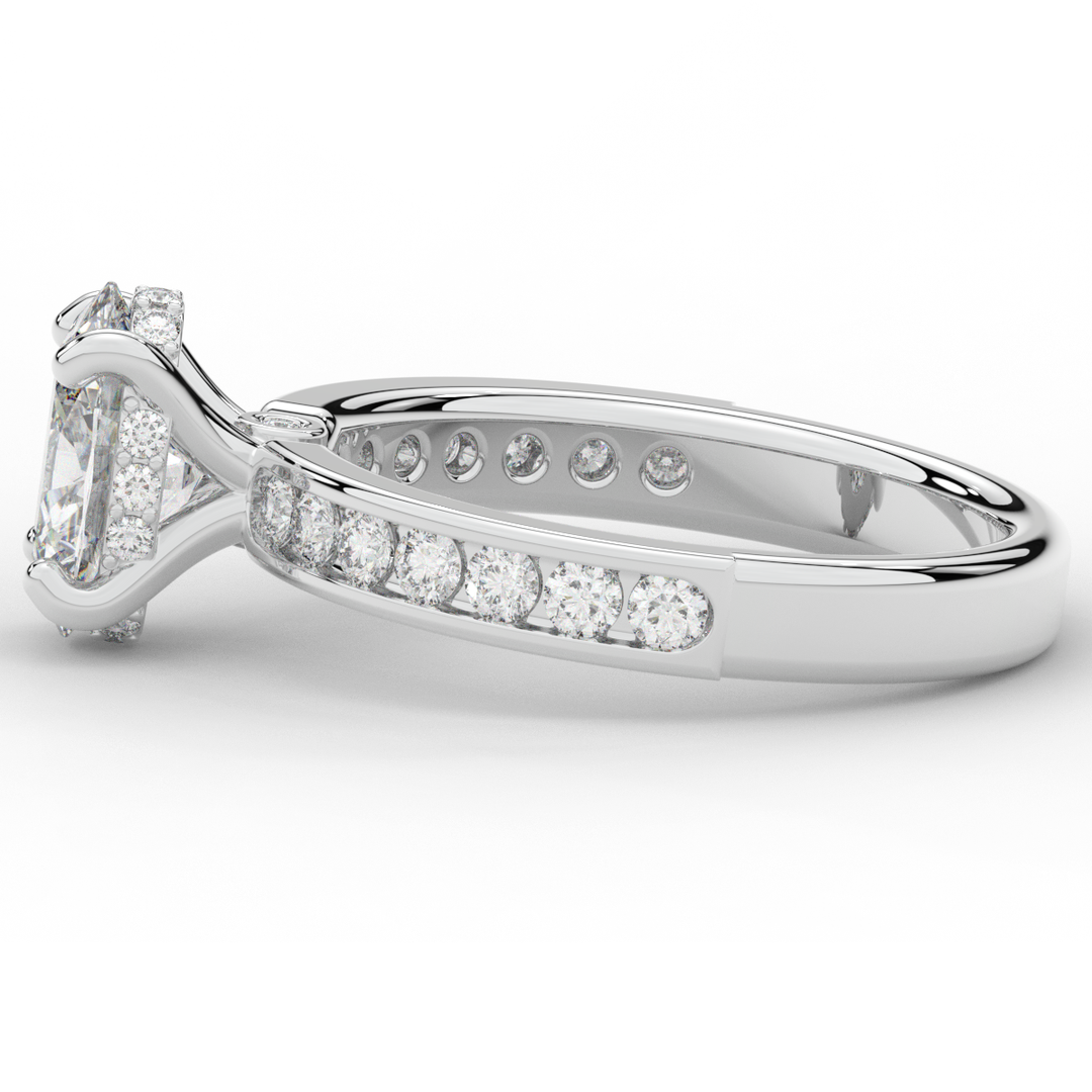 1.95CT.TW OVAL LAB DIAMOND UNDERHALO ENGAGEMENT RING - Nazarelle