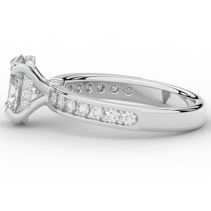 1.95CT.TW OVAL LAB DIAMOND UNDERHALO ENGAGEMENT RING - Nazarelle