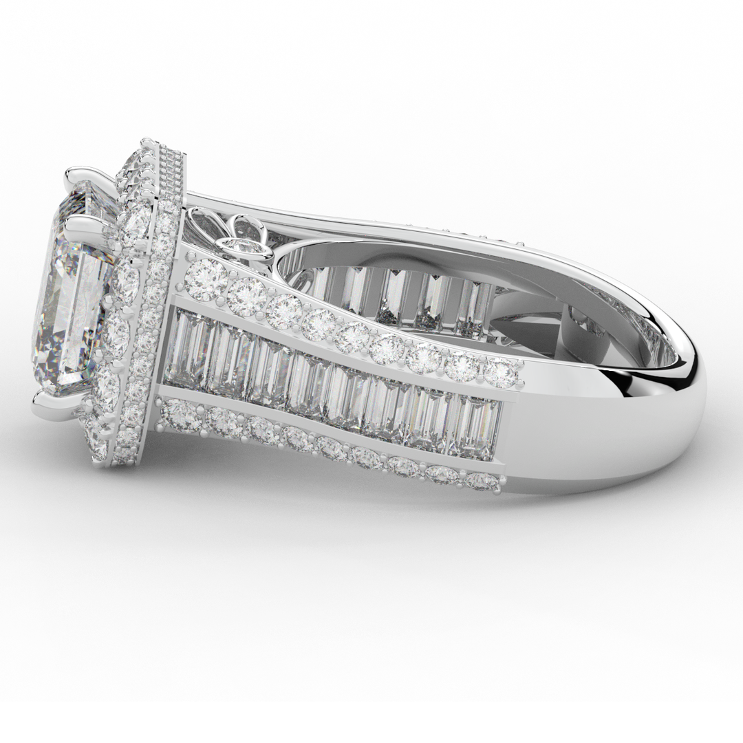 6.10CT.TW ASCHER LAB DIAMOND HALO ENGAGEMENT RING - Nazarelle