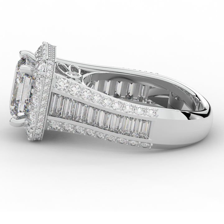 6.10CT.TW ASCHER LAB DIAMOND HALO ENGAGEMENT RING - Nazarelle