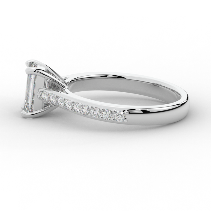 1.25CT.TW EMERALD CUT LAB DIAMOND SOLITAIRE ENGAGEMENT RING - Nazarelle