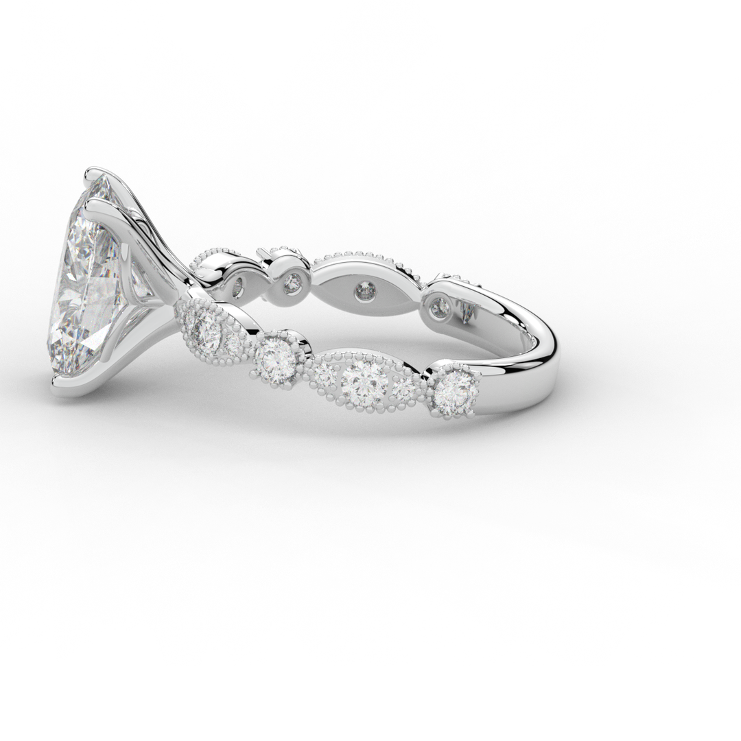 3.50CT.TW OVAL LAB DIAMOND SOLITAIRE ENGAGEMENT RING - Nazarelle
