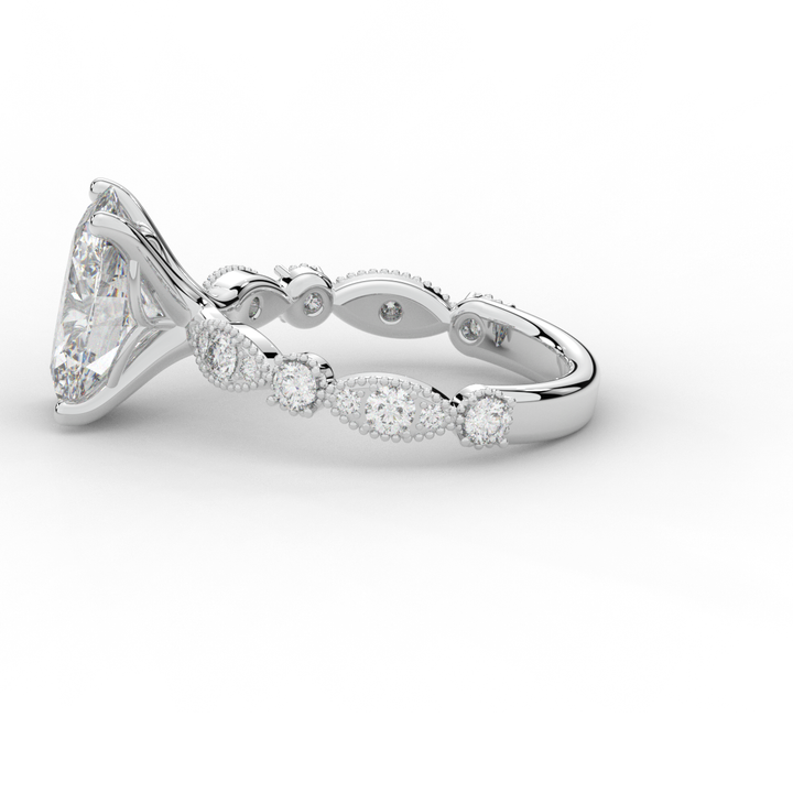 3.50CT.TW OVAL LAB DIAMOND SOLITAIRE ENGAGEMENT RING - Nazarelle
