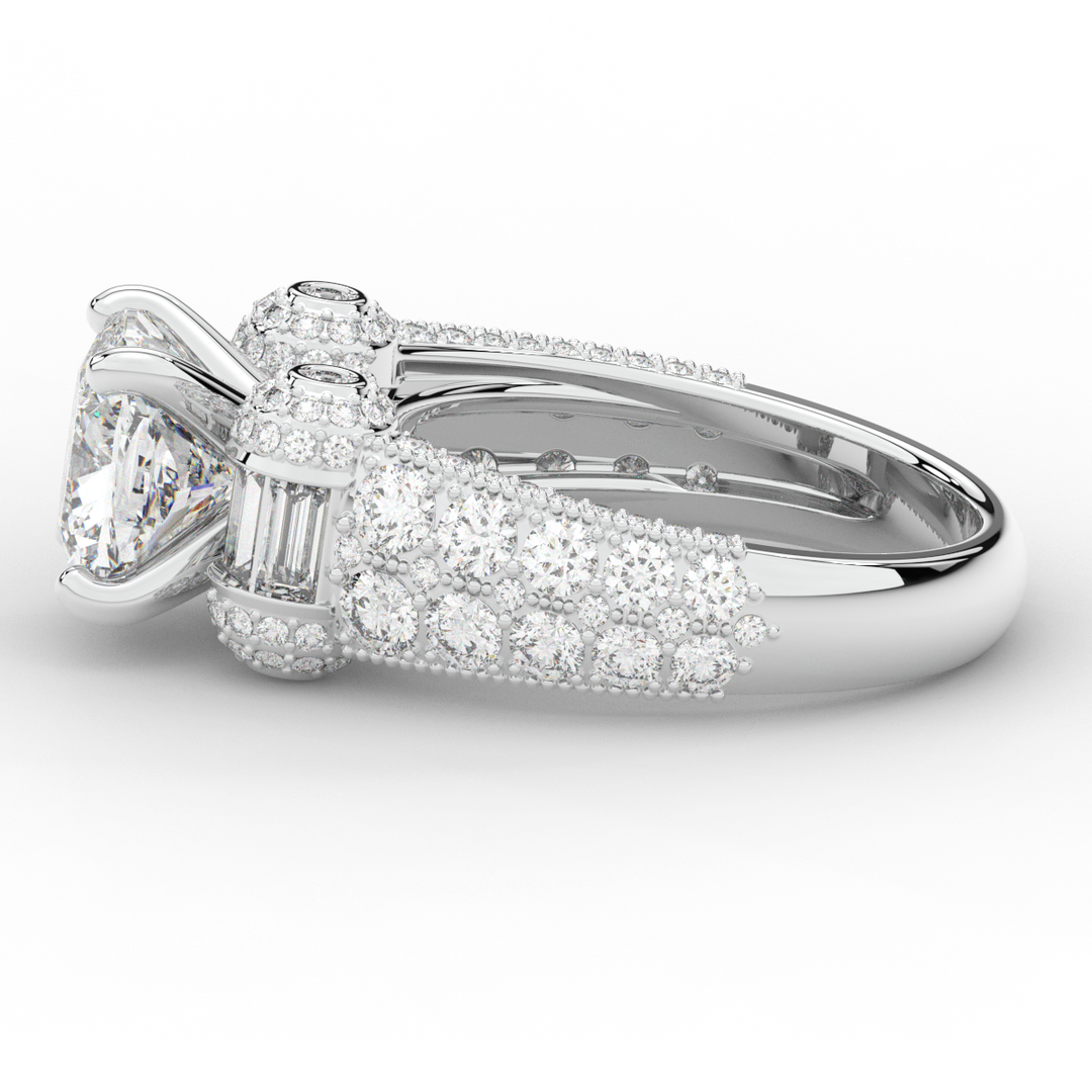 4.75CT.TW CUSHION LAB DIAMOND ENGAGEMENT RING - Nazarelle
