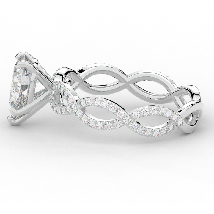 1.30CT.TW PEAR LAB DIAMOND TWIST BAND ENGAGEMENT RING - Nazarelle