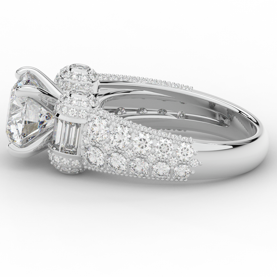 4.75CT.TW ROUND LAB DIAMOND ENGAGEMENT RING - Nazarelle