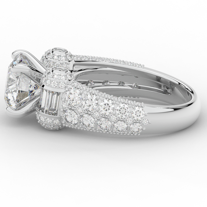 4.75CT.TW ROUND LAB DIAMOND ENGAGEMENT RING - Nazarelle