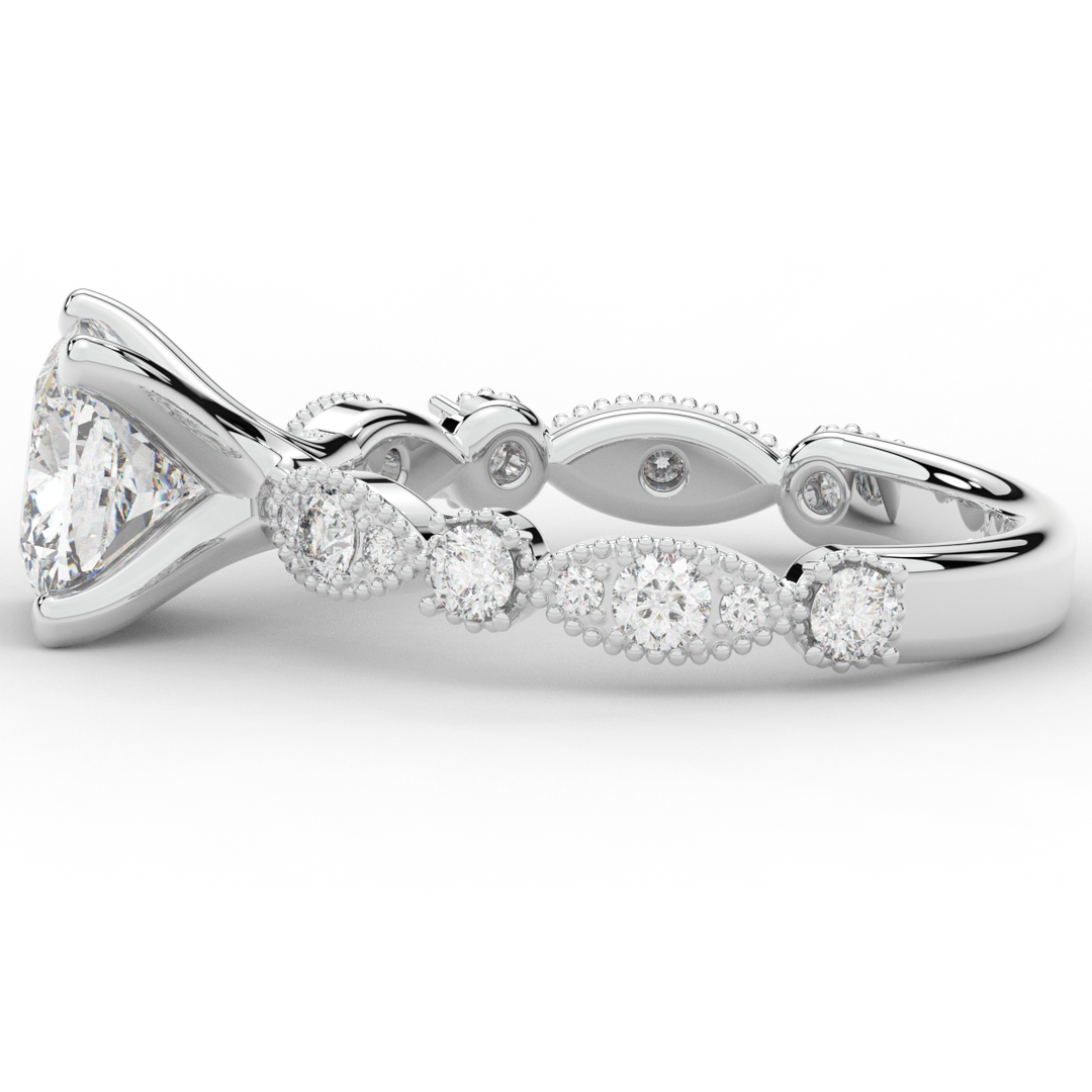 2.50CT.TW CUSHION LAB DIAMOND SOLITAIRE ENGAGEMENT RING - Nazarelle