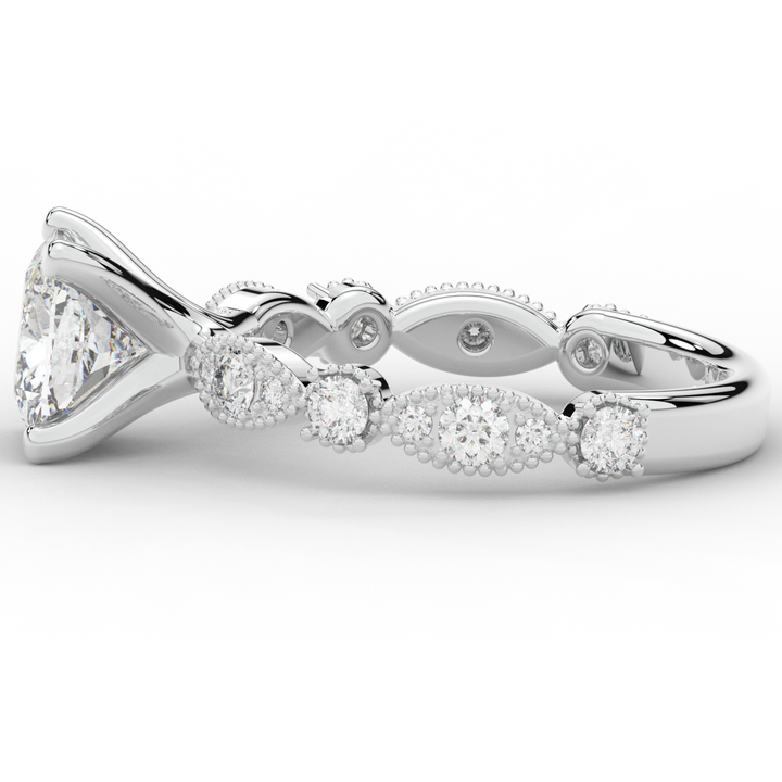 2.50CT.TW CUSHION LAB DIAMOND SOLITAIRE ENGAGEMENT RING - Nazarelle