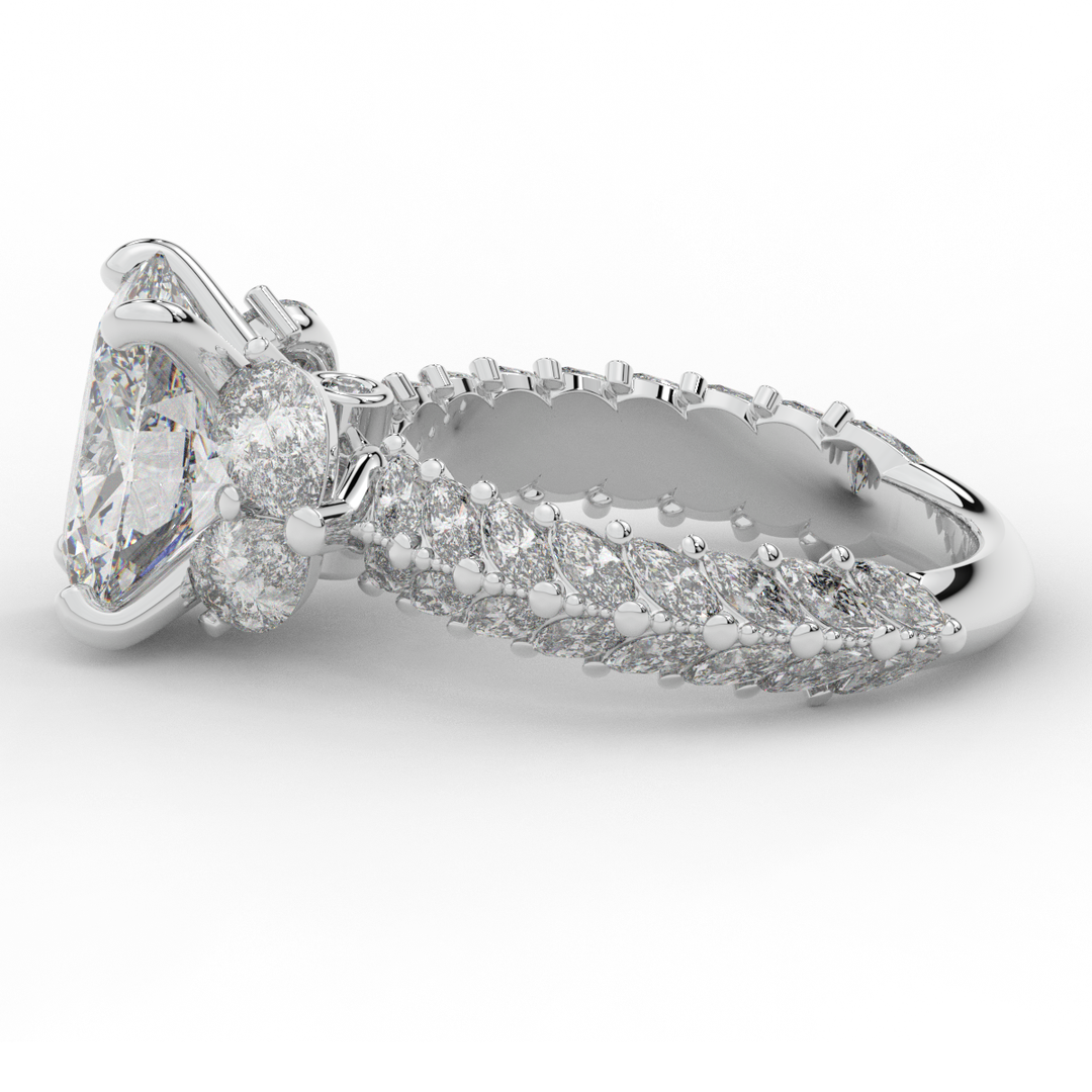 5.25CT.TW OVAL LAB DIAMOND HALO ENGAGEMENT RING - Nazarelle