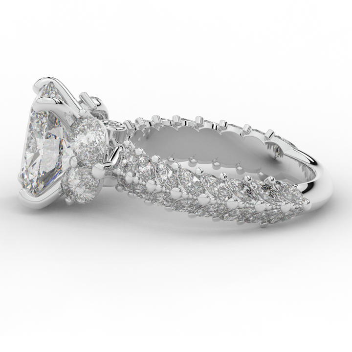 5.25CT.TW OVAL LAB DIAMOND HALO ENGAGEMENT RING - Nazarelle