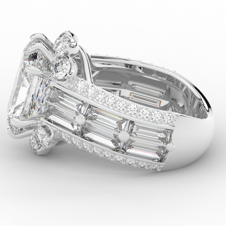 8.25CT.TW RADIANT LAB DIAMOND HALO ENGAGEMENT RING - Nazarelle