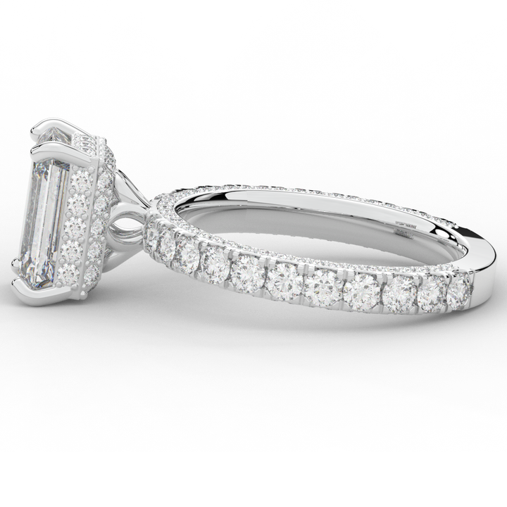3.00CT.TW EMERALD CUT LAB DIAMOND ENGAGEMENT RING - Nazarelle