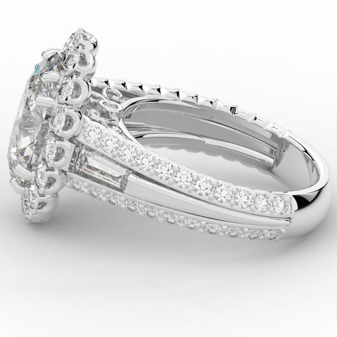 5.75CT.TW OVAL LAB DIAMOND HALO ENGAGEMENT RING - Nazarelle