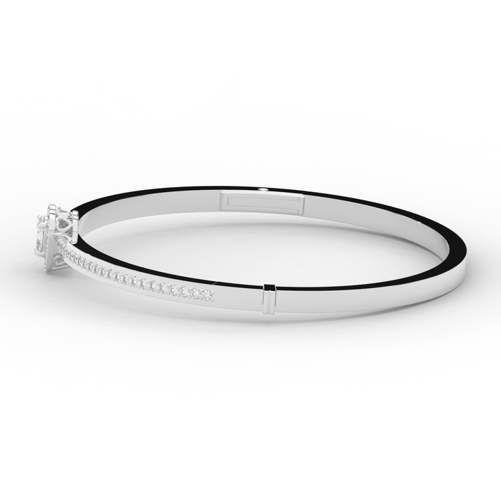 1.65CT.TW HEART AND ROUND LAB DIAMOND  BANGLE - Nazarelle