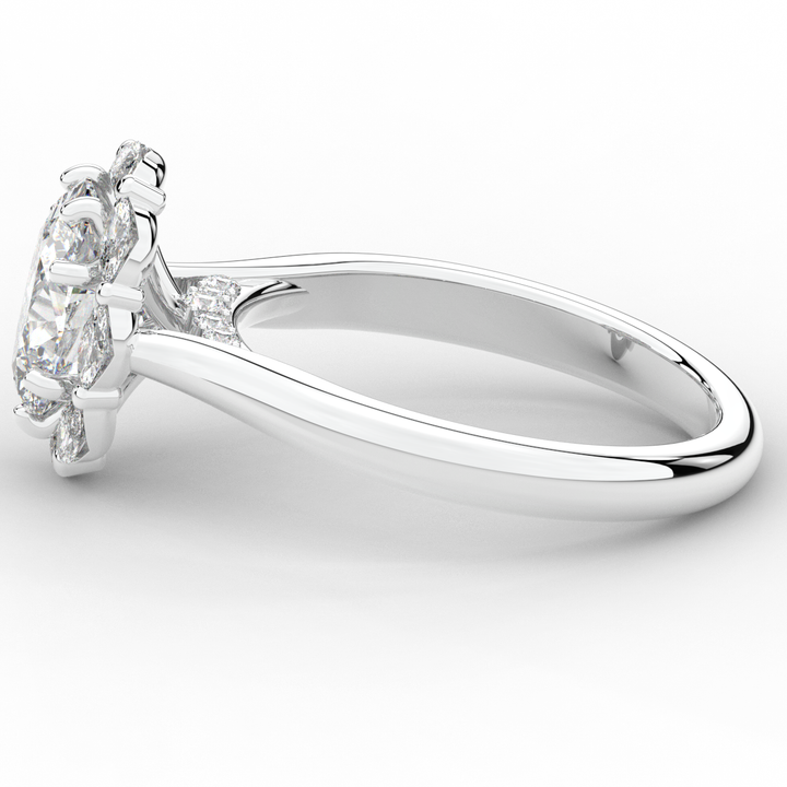 1.90CT.TW OVAL LAB DIAMOND HALO ENGAGEMENT RING - Nazarelle