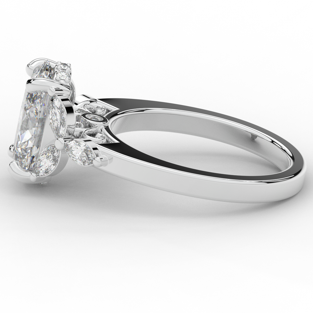 2.85CT.TW OVAL LAB DIAMOND ENGAGEMENT RING - Nazarelle
