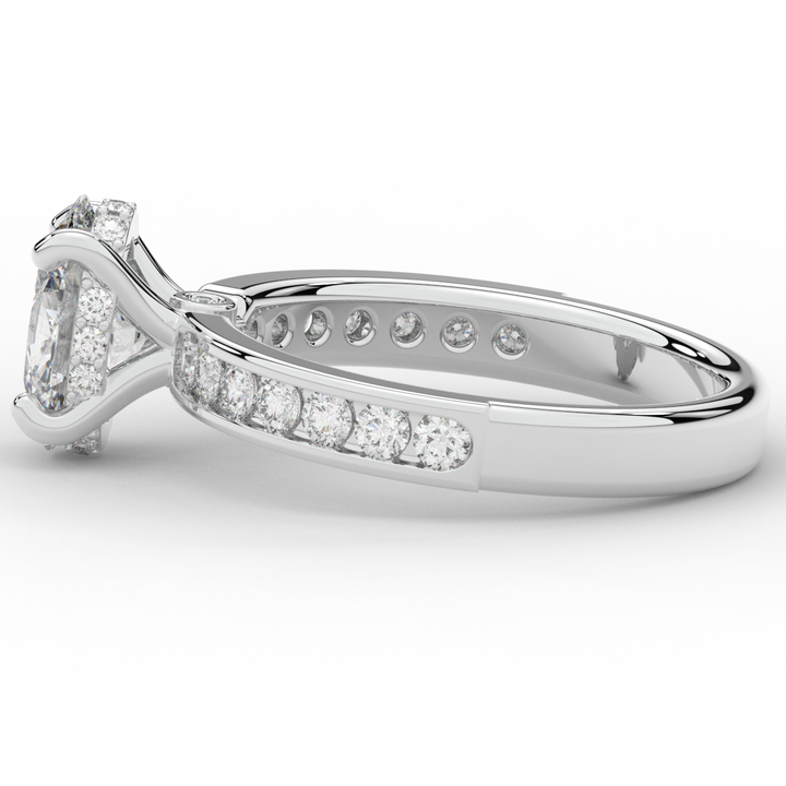 1.95CT.TW OVAL LAB DIAMOND UNDERHALO ENGAGEMENT RING - Nazarelle