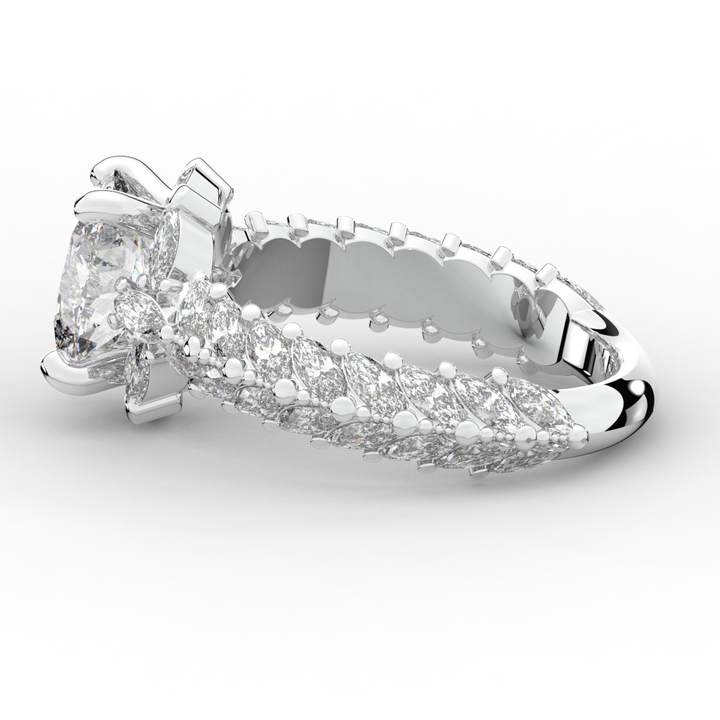 3.10CT.TW OVAL LAB DIAMOND HALO ENGAGEMENT RING - Nazarelle