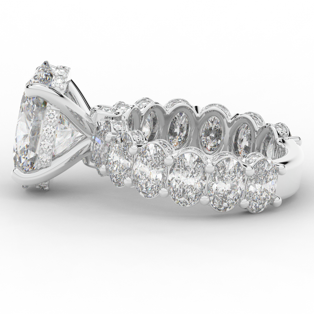 10.90CT.TW OVAL LAB DIAMOND SOLITAIRE ENGAGEMENT RING - Nazarelle