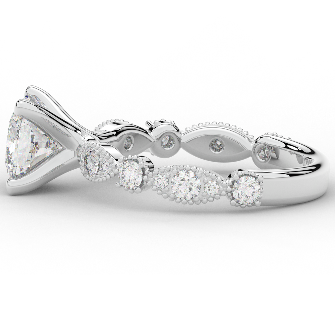 2.50CT.TW CUSHION LAB DIAMOND SOLITAIRE ENGAGEMENT RING - Nazarelle