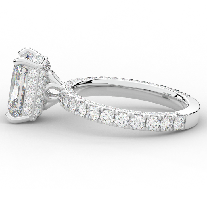 3.00CT.TW RADIANT LAB DIAMOND ENGAGEMENT RING - Nazarelle