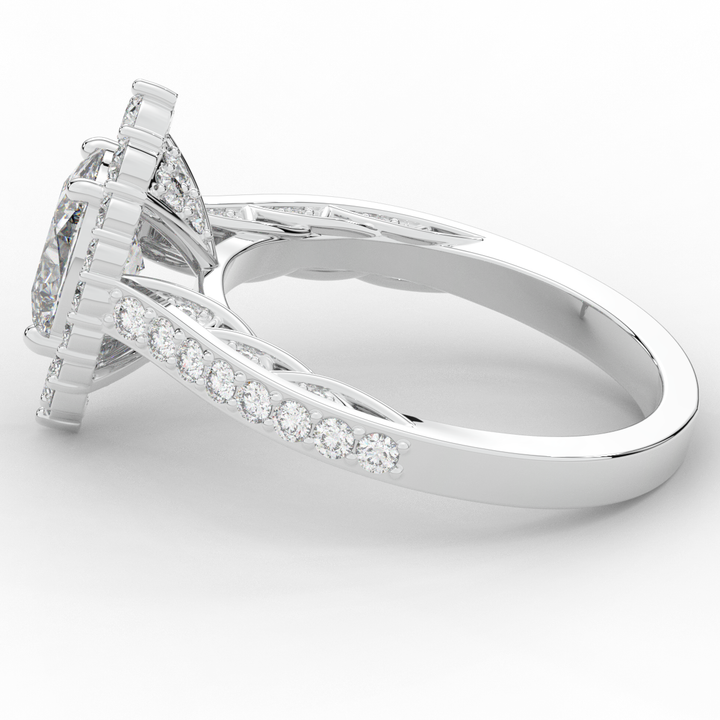 1.75CT.TW OVAL LAB DIAMOND HALO ENGAGEMENT RING - Nazarelle