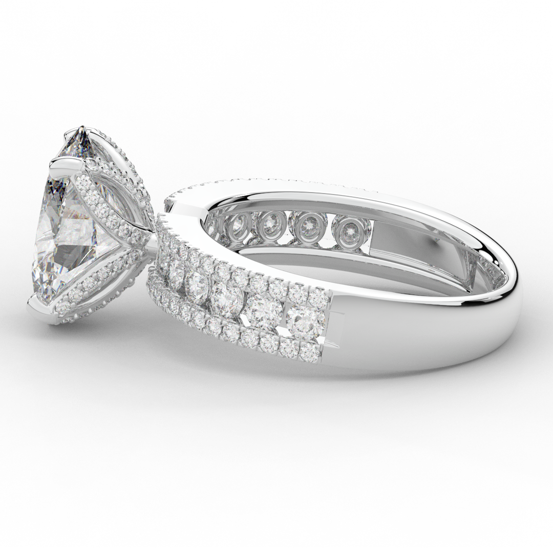 3.95CT.TW OVAL LAB DIAMOND SOLITAIRE ENGAGEMENT RING - Nazarelle