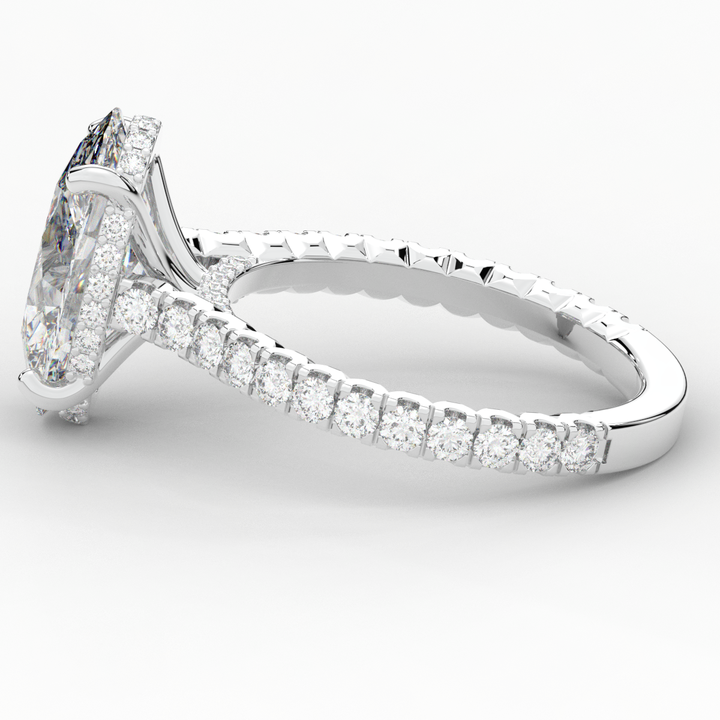 4.70CT.TW OVAL LAB DIAMOND UNDERHALO SOLITAIRE ENGAGEMENT RING - Nazarelle