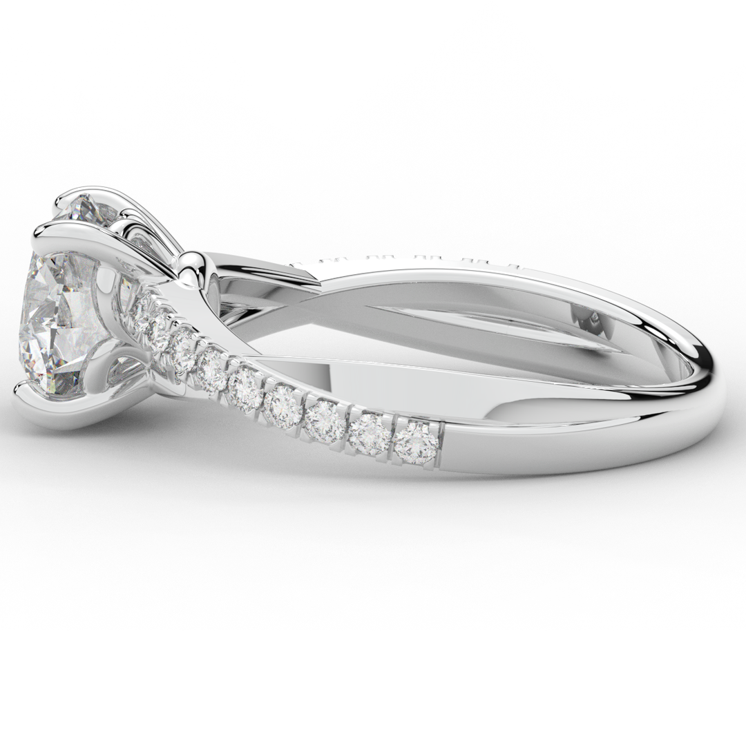2.20CT.TW ROUND LAB DIAMOND TWISTBAND ENGAGEMENT RING