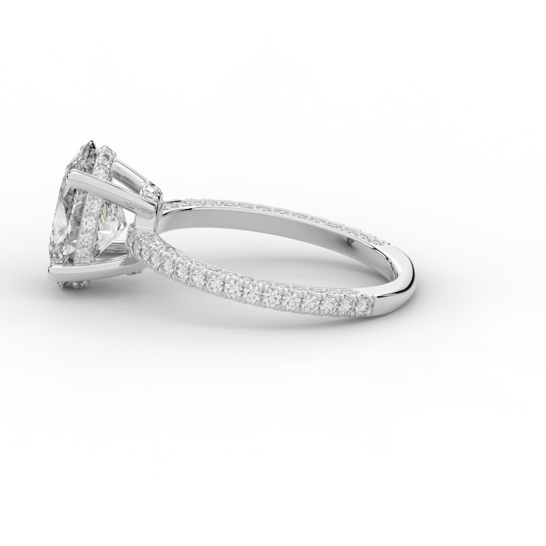 3.15CT.TW OVAL LAB DIAMOND SOLITAIRE ENGAGEMENT RING - Nazarelle
