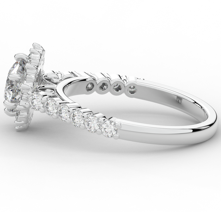 1.60CT.TW ROUND LAB DIAMOND HALO ENGAGEMENT RING - Nazarelle