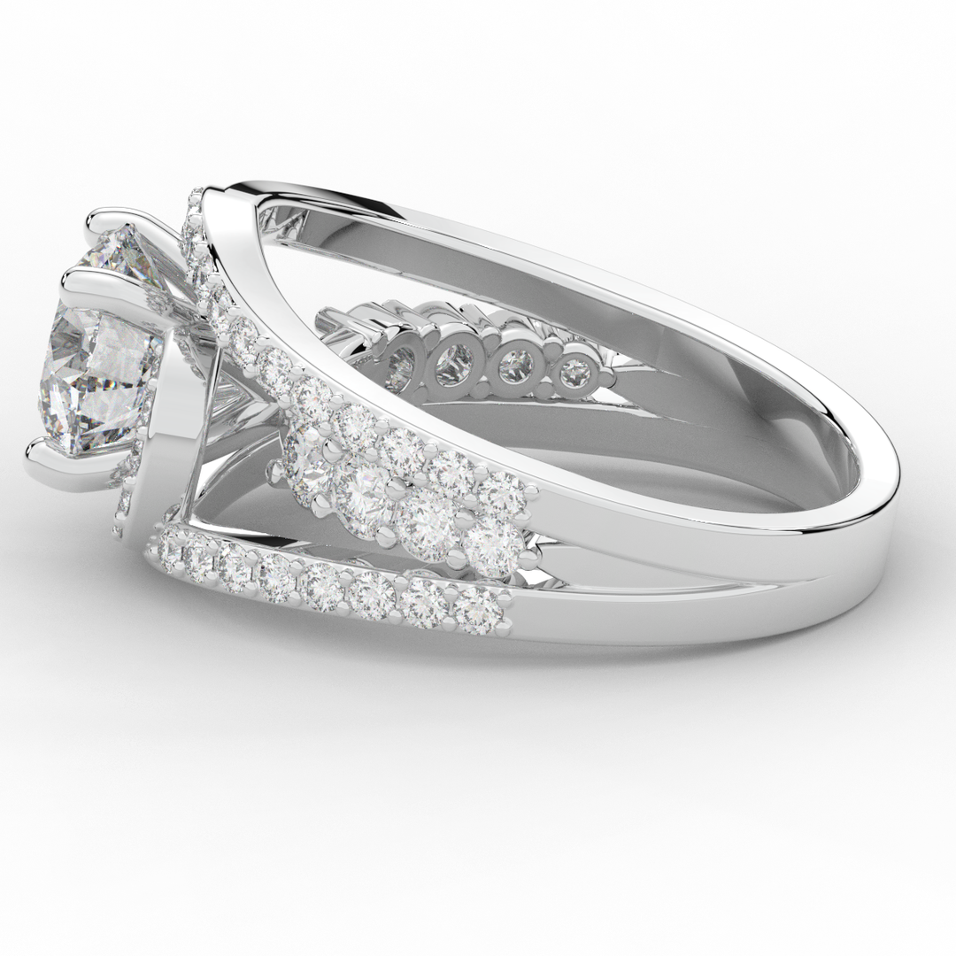 3.30CT.TW ROUND LAB DIAMOND ENGAGEMENT RING - Nazarelle