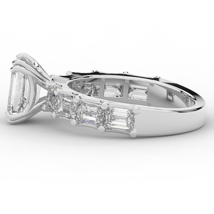 3.75CT.TW EMERALD CUT LAB DIAMOND SOLITAIRE ENGAGEMENT RING