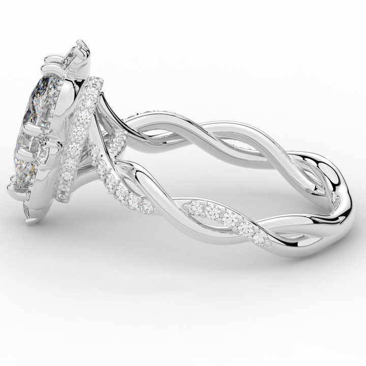 2.70CT.TW OVAL LAB DIAMOND HALO ENGAGEMENT RING - Nazarelle