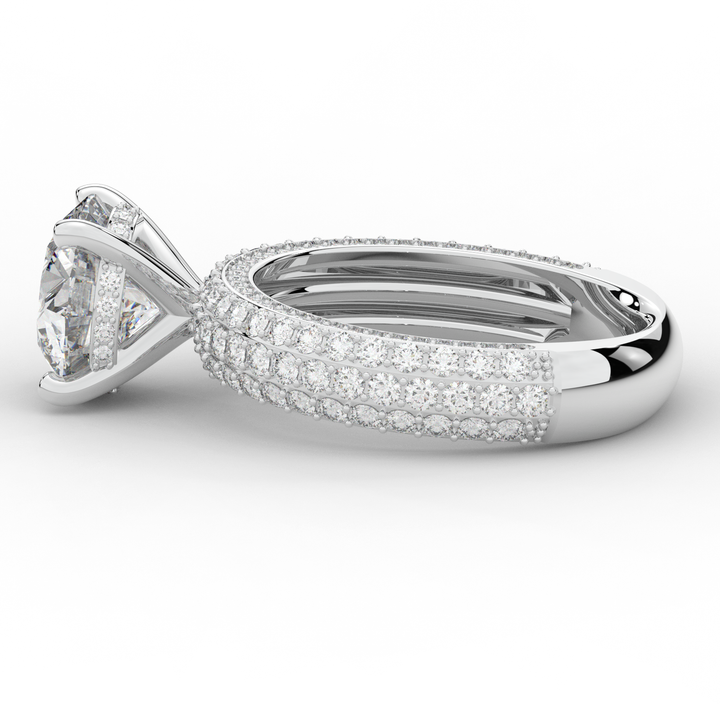 4.80CT.TW ROUND LAB DIAMOND UNDERHALO ENGAGEMENT RING - Nazarelle