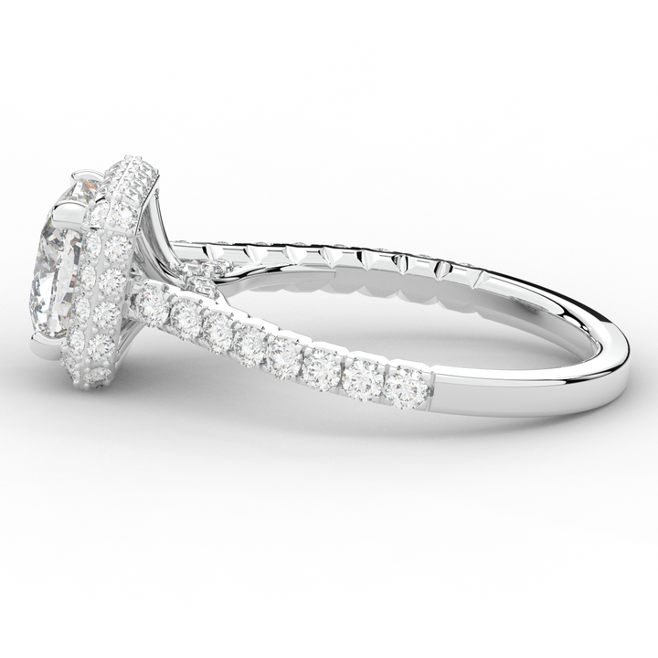 2.75CT.TW CUSHION LAB DIAMOND HALO ENGAGEMENT RING - Nazarelle