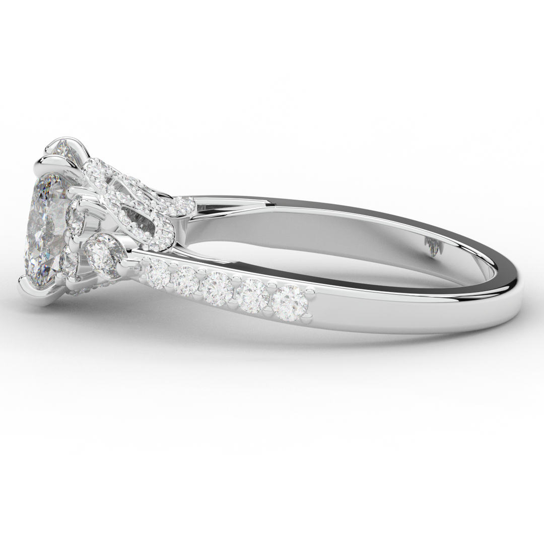 1.35CT.TW OVAL LAB DIAMOND ENGAGEMENT RING - Nazarelle