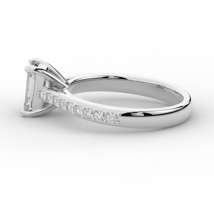 1.25CT.TW EMERALD CUT LAB DIAMOND SOLITAIRE ENGAGEMENT RING - Nazarelle