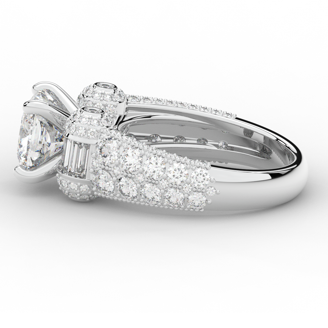 4.75CT.TW CUSHION LAB DIAMOND ENGAGEMENT RING - Nazarelle