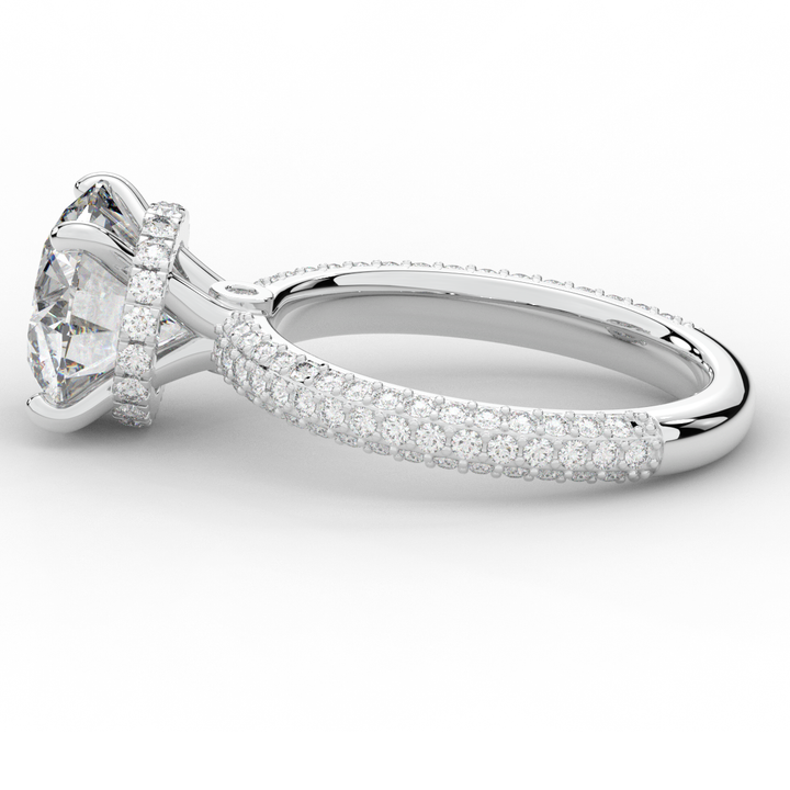 3.60CT.TW ROUND LAB DIAMOND SOLITAIRE ENGAGEMENT RING - Nazarelle