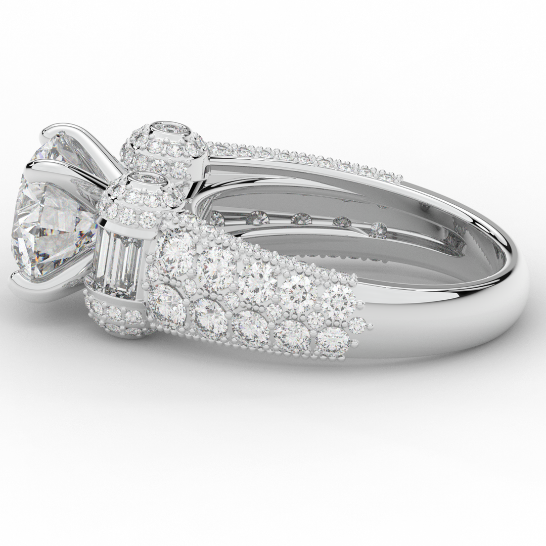 4.75CT.TW ROUND LAB DIAMOND ENGAGEMENT RING - Nazarelle