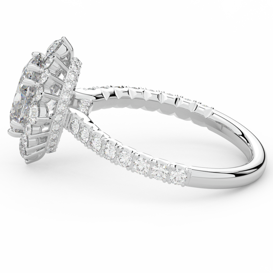 2.80CT.TW OVAL LAB DIAMOND HALO ENGAGEMENT RING - Nazarelle